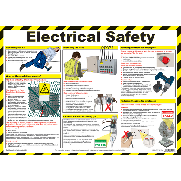 Electrical Safety Poster A2 > Health & Safety Posters